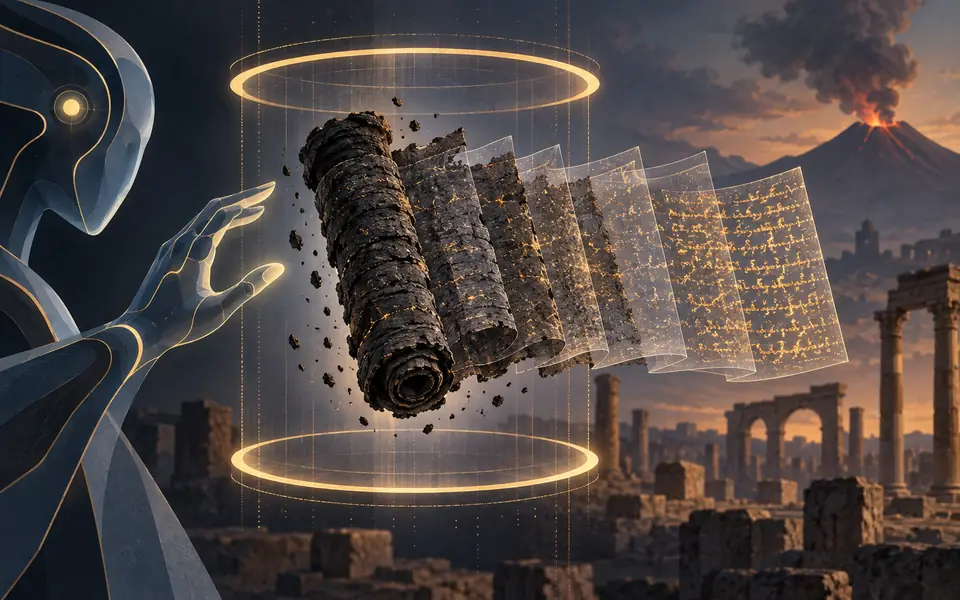 Researchers Use AI to Read an Entire Herculaneum Scroll Without Opening It