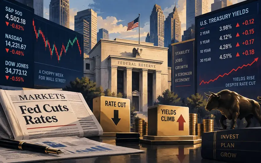 Stocks End Choppy Week as Fed Cuts Rates, Yields Climb