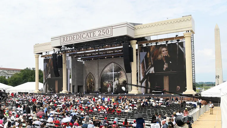 Thousands attend the Rededicate 250 prayer rally on the National Mall in Washington, D.C.