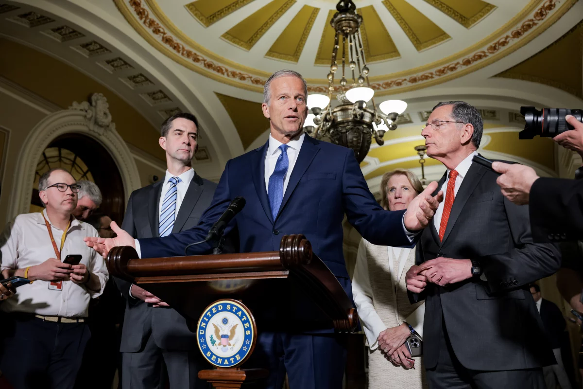 Senate Republicans debate immigration funding package tied to Trump-backed proposals.